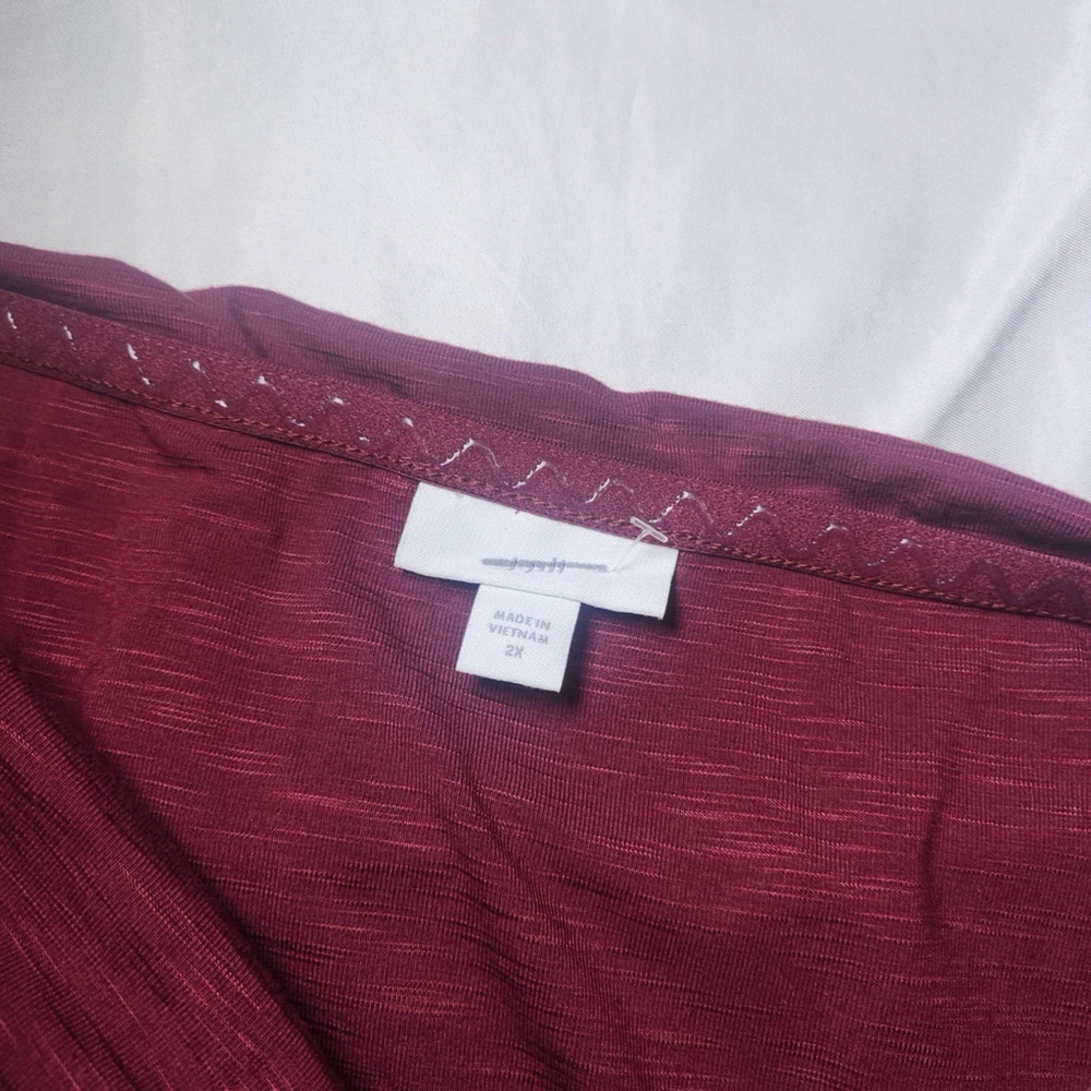 J. Jill Women's Long Dress Strapless Maroon Stretch Casual Boho WeddingS Sz 3XL - Picture 8 of 11